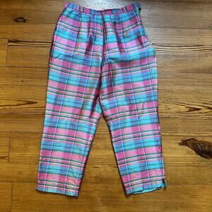Silkland pink light blue pastel silk cropped pants SIZE 6